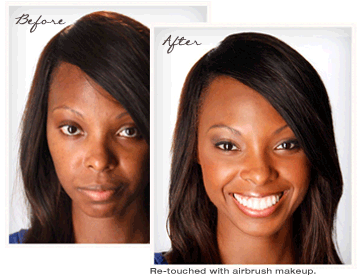 Airbrush Makeup on Before And After   Airbrush Makeup Pictures