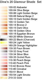 Dinair Foundation Color Chart